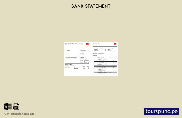 lista para imprimir plantilla de páginas de Word de extracto bancario de Wells 1